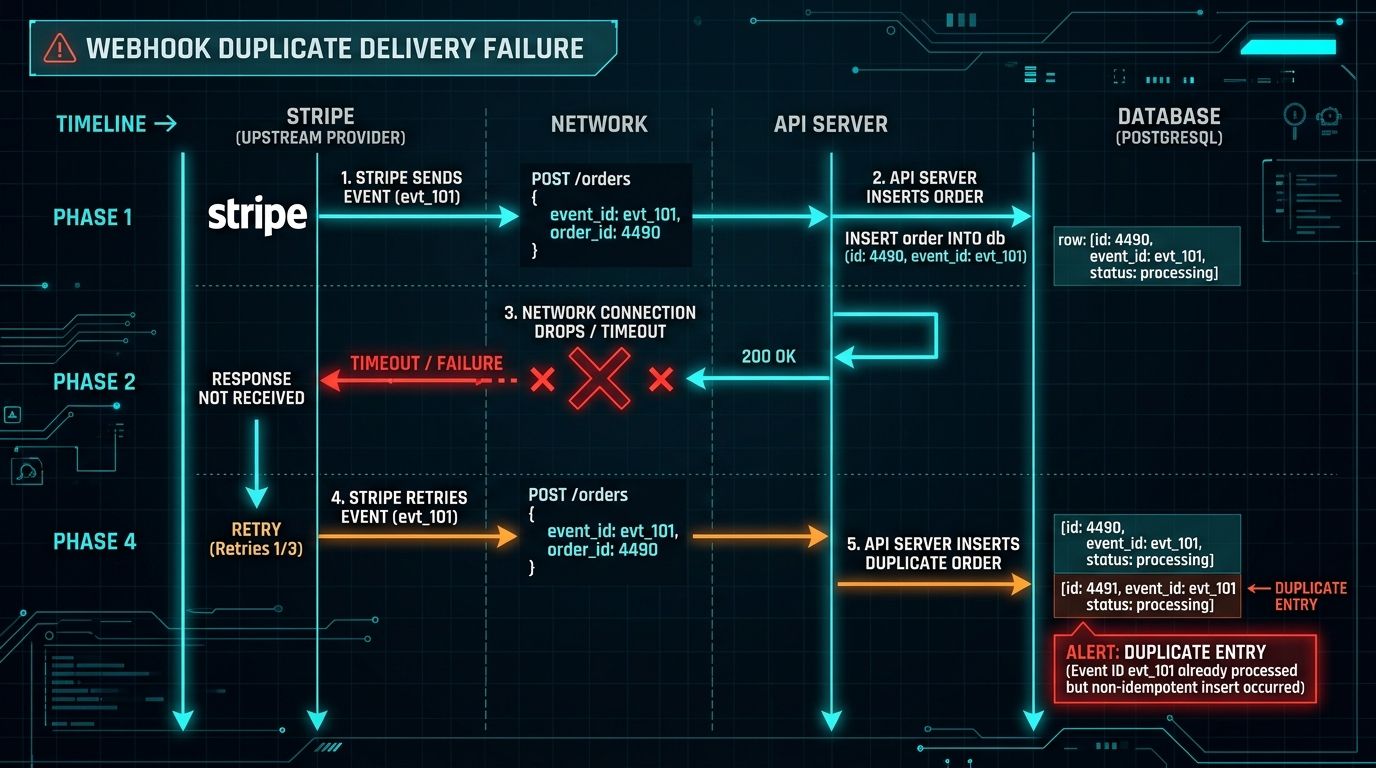 Webhook Duplicate Delivery Failure Sequence