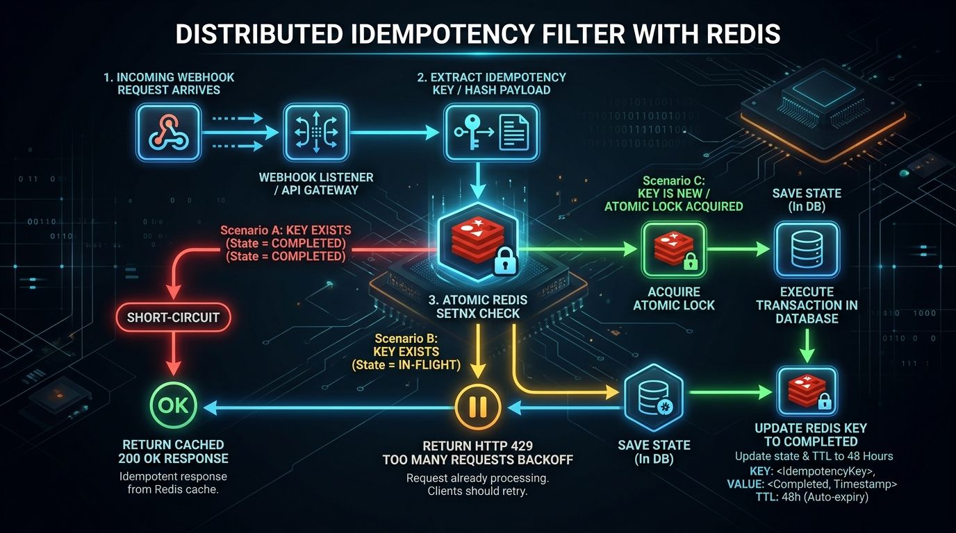 Distributed Idempotency Filter Flowchart with Redis